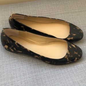 Tortoise Shell Patent Leather Flats size 8